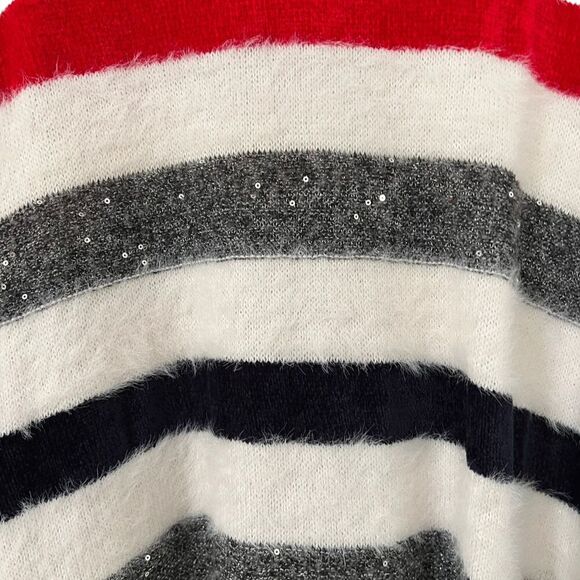 Tommy Hilfiger Striped Crew Neck Sweater Womens size Large. Sequin accen… - Picture 2 of 9